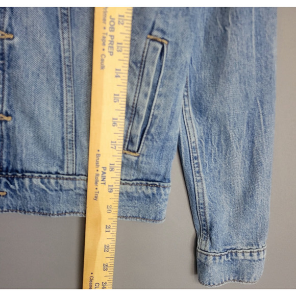 Lucky Brand Tomboy Tucker Jean Jacket Womens Small Blue Denim Light Wash Buttons - Picture 3 of 12